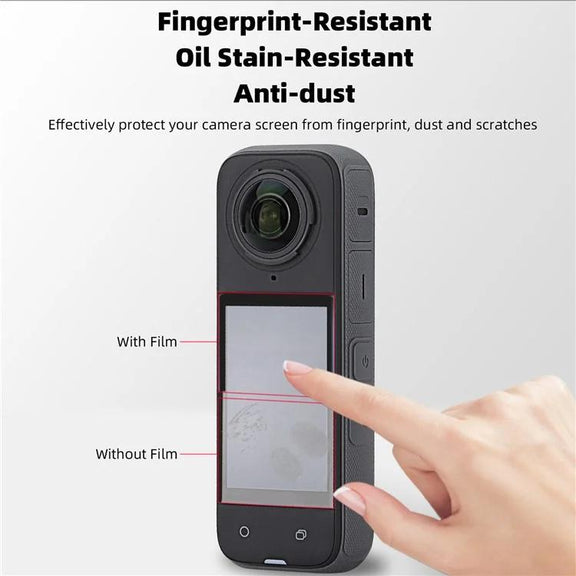 For Insta360 X5 / X4 2sets Sunnylife Curved Tempered Film HD Anti-Explosion Anti-Drop Scratch Protective Film