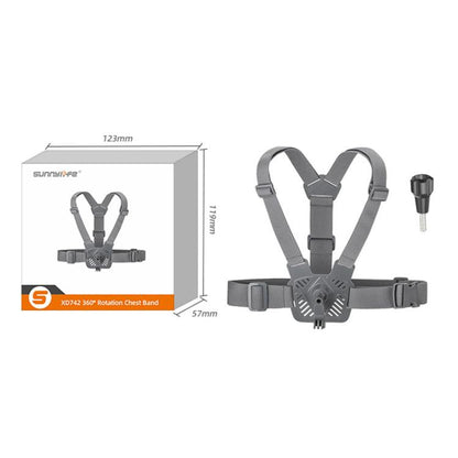 Sunnylife XD742 360 Degree Universal Sports Camera Chest Strap Mount(Gray) - free shipping - PMC Jewellery - Order now!