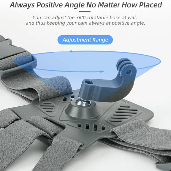 Sunnylife XD742 360 Degree Universal Sports Camera Chest Strap Mount(Gray)