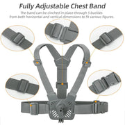 Sunnylife XD742 360 Degree Universal Sports Camera Chest Strap Mount(Gray)