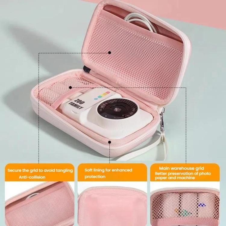 Cwatcun D204 Small Convenient Microslice Storage Bag Compact Digital Camera Water-resistant Hard Case(Pink)