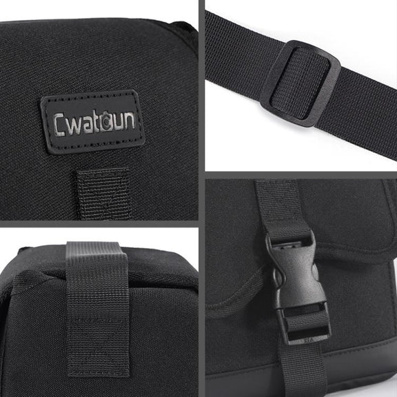 Cwatcun D186 Small Anti-scratch Lightweight Camera Shoulder Bag Camera Portable Crossbody Storage Bag(Black)