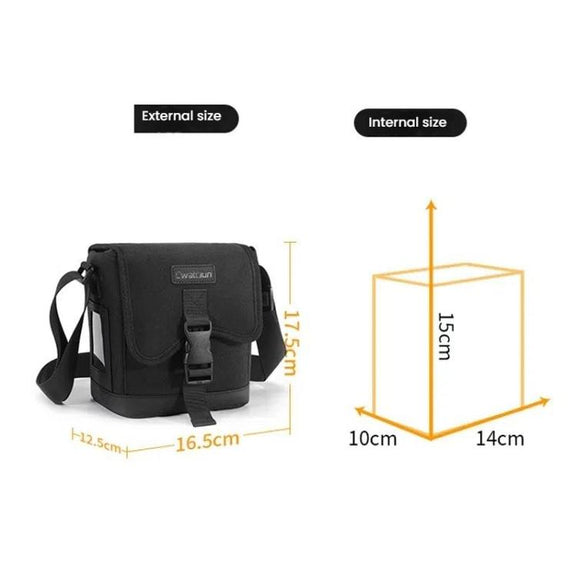 Cwatcun D186 Small Anti-scratch Lightweight Camera Shoulder Bag Camera Portable Crossbody Storage Bag(Black)