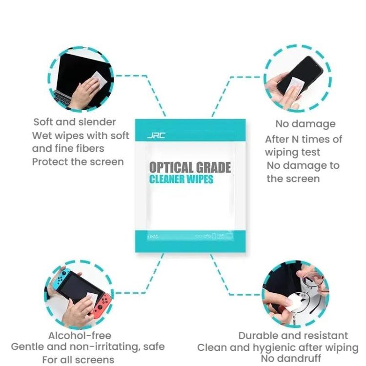 JRC F502 100pcs /Box Cleaning Glasses Paper Cell Phone Screen Cleaning Portable Alcohol Kit - free shipping - PMC TechLife - Order now!