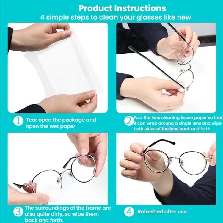 JRC F502 100pcs /Box Cleaning Glasses Paper Cell Phone Screen Cleaning Portable Alcohol Kit - free shipping - PMC TechLife - Order now!