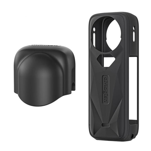 aMagisn Body Case+Lens Cap For Insta360 X5 Action Camera Protective Accessories Black - free shipping - PMC Jewellery - Order now!