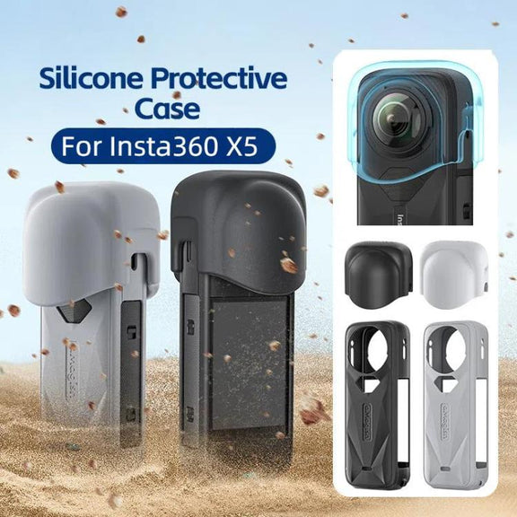 aMagisn Body Case+Lens Cap For Insta360 X5 Action Camera Protective Accessories Black
