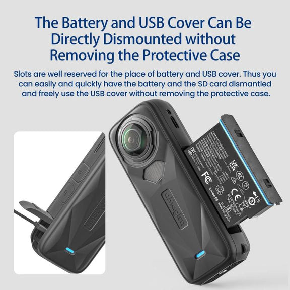 aMagisn Body Case For Insta360 X5 Action Camera Protective Accessories Black