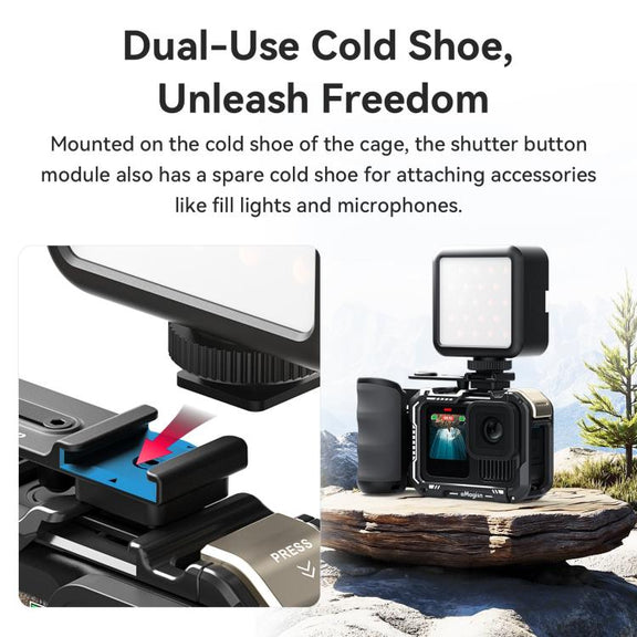 aMagisn Xplorer Grip Kit Street Vlogging Handle For Insta360, DJI Action, and GoPro Hero Series Action Cameras