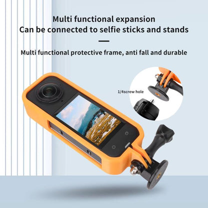 For Insta360 X5 360 Camera CQT Expandable Protective Cage Shockproof Case Vertical Orange - free shipping - PMC Jewellery - Order now!