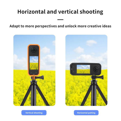 For Insta360 X5 360 Camera CQT Expandable Protective Cage Shockproof Case Vertical Orange - free shipping - PMC Jewellery - Order now!