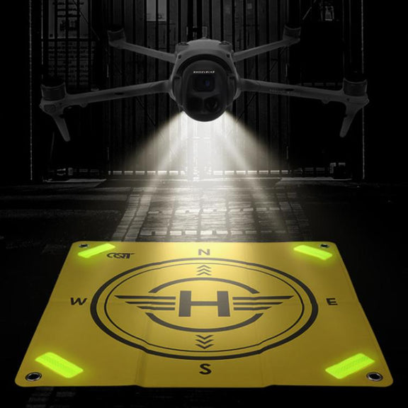 CQT 55cm Universal Reflective Drone Landing Pad Dual-Sided Water-resistant Foldable Mat with Ground Pegs(Two-Tone)