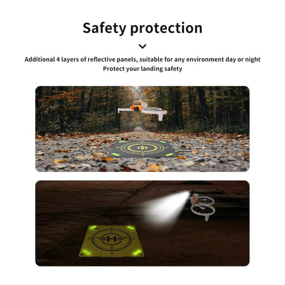 CQT 55cm Universal Reflective Drone Landing Pad Dual-Sided Water-resistant Foldable Mat with Ground Pegs(Two-Tone)
