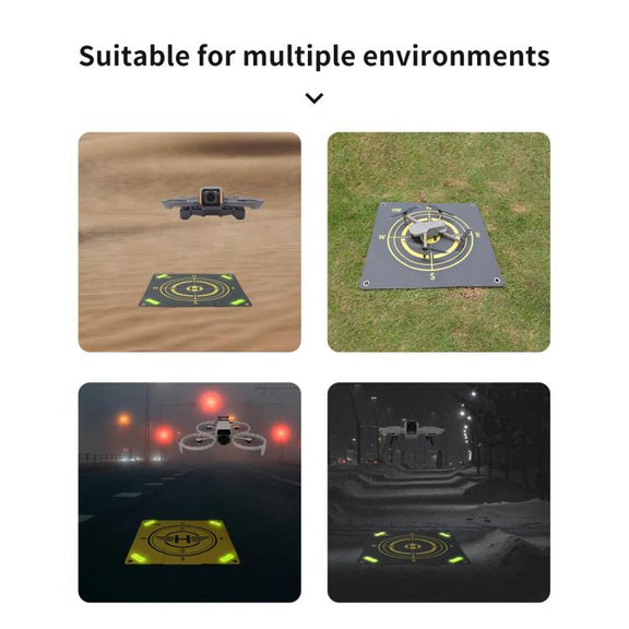 CQT 55cm Universal Reflective Drone Landing Pad Dual-Sided Water-resistant Foldable Mat with Ground Pegs(Two-Tone)