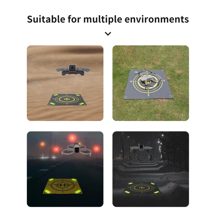 CQT 55cm Universal Reflective Drone Landing Pad Dual-Sided Water-resistant Foldable Mat with Ground Pegs(Two-Tone)