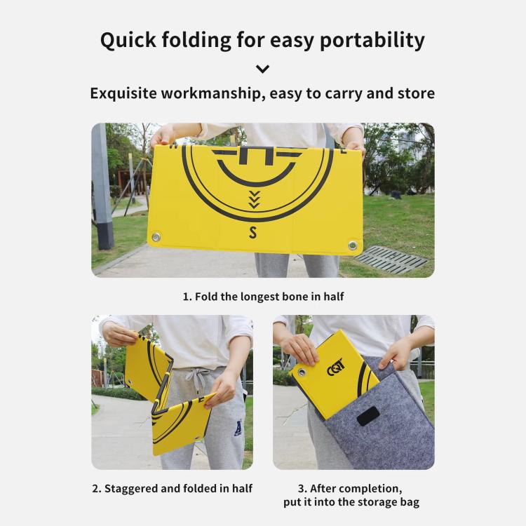 CQT 55cm Universal Reflective Drone Landing Pad Dual-Sided Water-resistant Foldable Mat with Ground Pegs(Two-Tone)