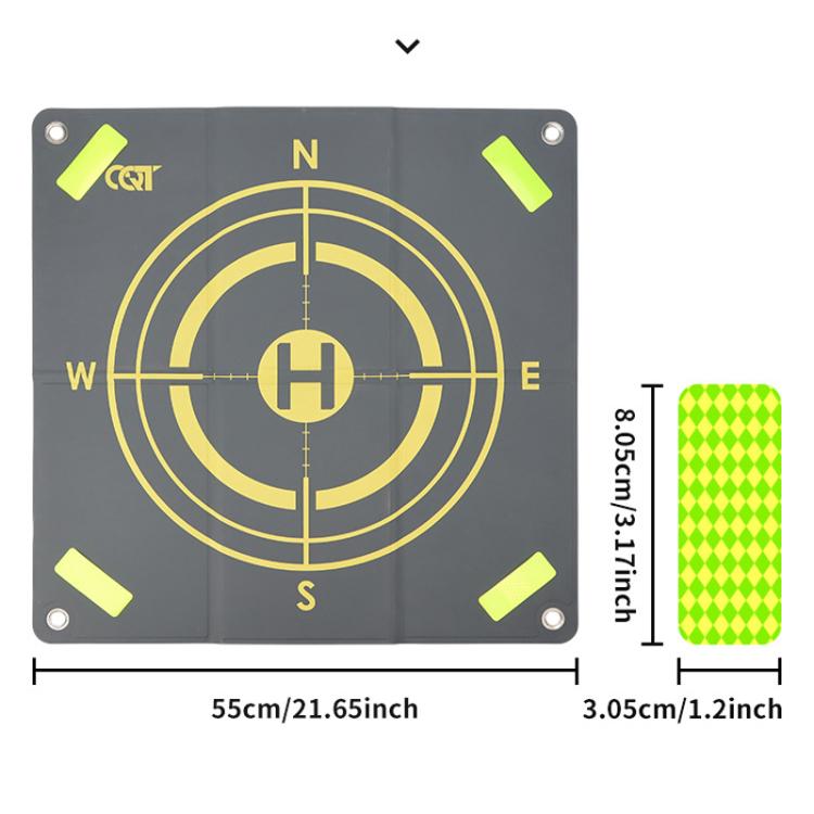 CQT 55cm Universal Reflective Drone Landing Pad Dual-Sided Water-resistant Foldable Mat with Ground Pegs(Two-Tone)
