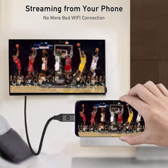 QGeeM USB-C/Type-C To HDMI Cable 4K 30Hz For Screen Mirroring & Extended Display, Cable Length: 1.2m