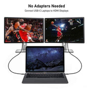 QGeeM USB-C/Type-C To HDMI Cable 4K 30Hz For Screen Mirroring & Extended Display, Cable Length: 1.8m