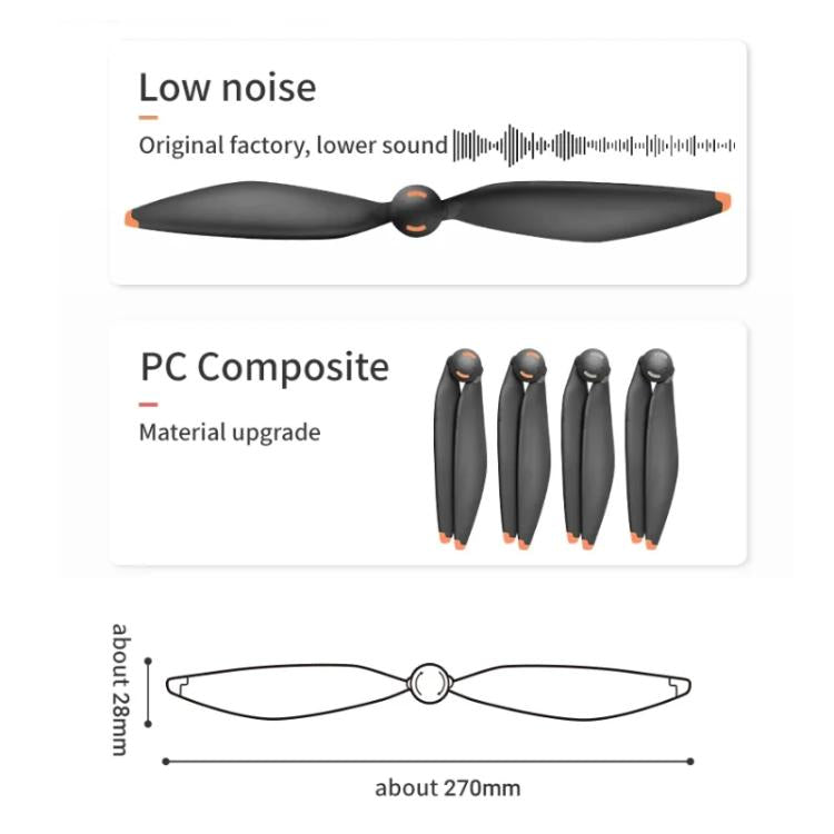 For DJI Mavic 4 Pro Drone RCSTQ Low-Noise Quick-Release Propellers Replacement Blades(Black Orange) - free shipping - PMC Jewellery - Order now!