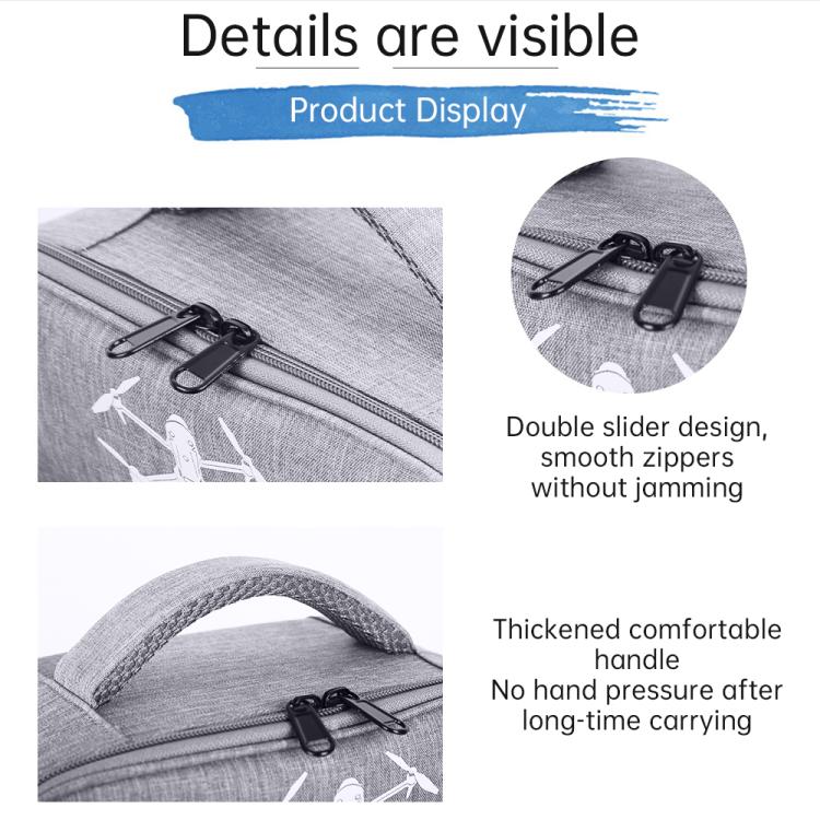 For DJI Mavic 4 Pro / RC 2 Backpack Shoulder Bag EVA Carrying Case(Gray) - free shipping - PMC TechLife - Order now!