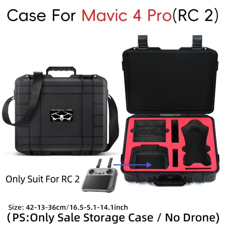 For DJI Mavic 4 Pro Fly More Combo RC 2 Explosion-Proof Box EVA Shockproof Storage Case With Shoulder Strap(Black)