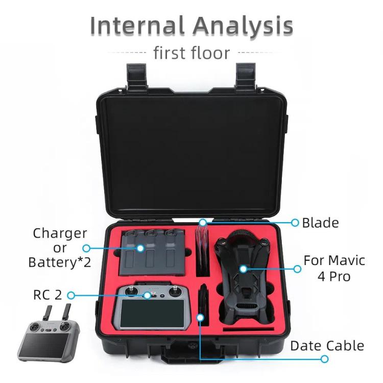 For DJI Mavic 4 Pro Fly More Combo RC 2 Explosion-Proof Box EVA Shockproof Storage Case With Shoulder Strap(Black) - free shipping - PMC Jewellery - Order now!