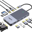 MCY 12-In-1 USB-C Hub With Triple Monitor Support (1000Mbps Lan+VGA+USB3.0/USB2.0+SD/TF+2 HDMI 4K 30Hz+85W PD��� - free shipping - PMC TechLife - Order now!
