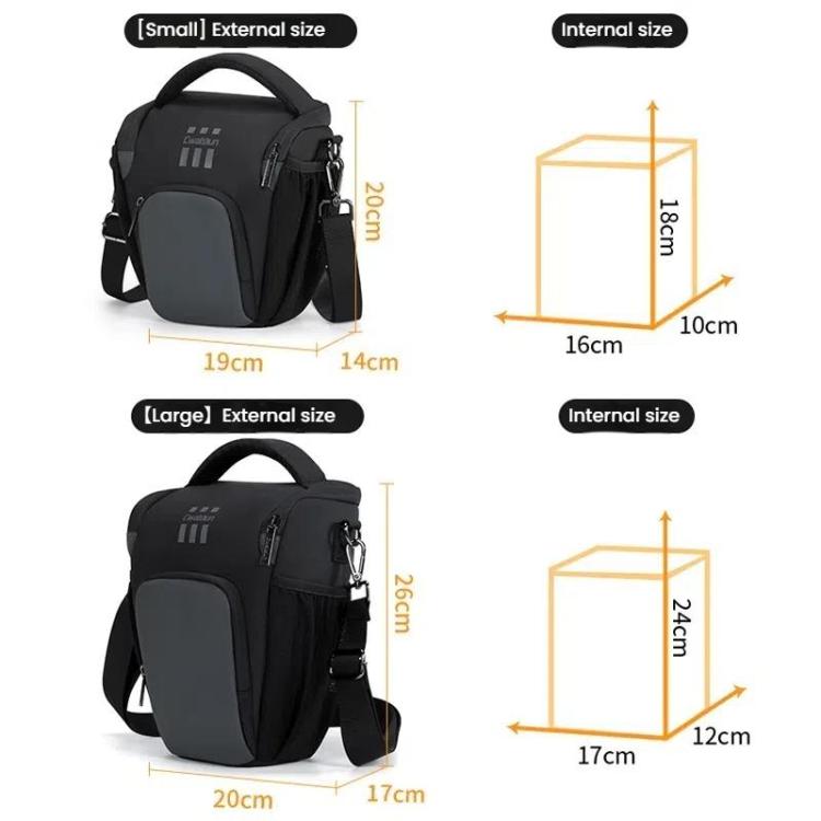 Cwatcun D1 Large Lightweight Portable Leather Film Material Camera Crossbody Bag