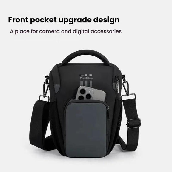 Cwatcun D1 Small Lightweight Portable Leather Film Material Camera Crossbody Bag