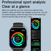 Blood Oxygen / Sleep / Heart Rate Wellness Tracking Smart Watch Square Sports Double Strap Watch(Gold Steel+Silicone Pink)