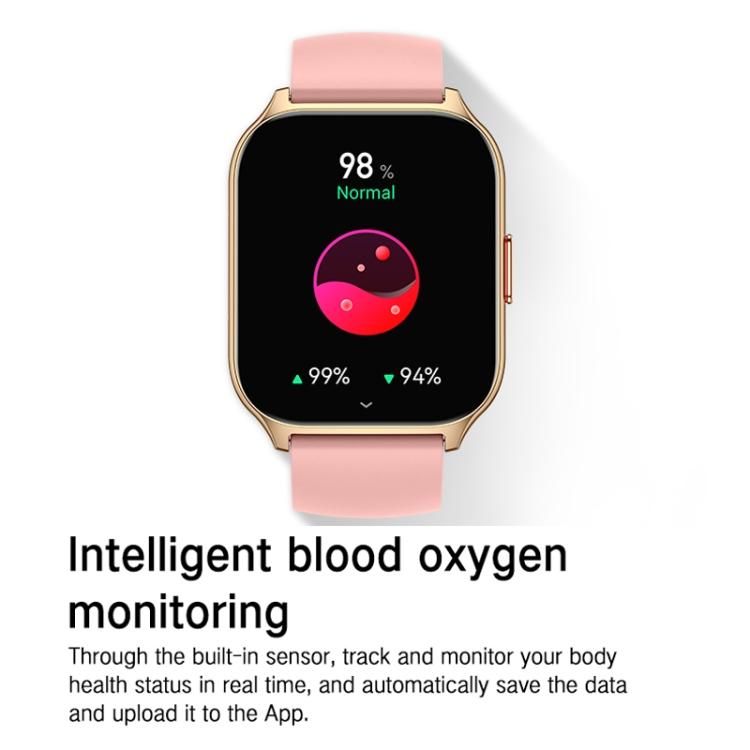 Blood Oxygen / Sleep / Heart Rate Health Monitoring Smart Watch Square Sports Double Strap Watch(Gold Steel+Silicone Pink) - free shipping - PMC TechLife - Order now!