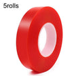 5rolls 0.2mm Thick Acrylic Polyester PET Double Sided Adhesive Tape, 10m/roll, Width: 15mm - free shipping - PMC TechLife - Order now!