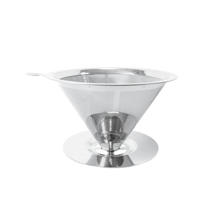 V60 Stainless Steel Coffee Filter with Base for Pour Over Brewing, Spec: 1-8 Cups 300-mesh - free shipping - PMC TechLife - Order now!