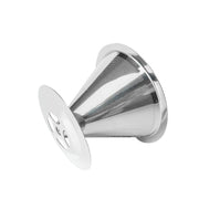 V60 Stainless Steel Coffee Filter with Base for Pour Over Brewing, Spec: 1-8 Cups 300-mesh