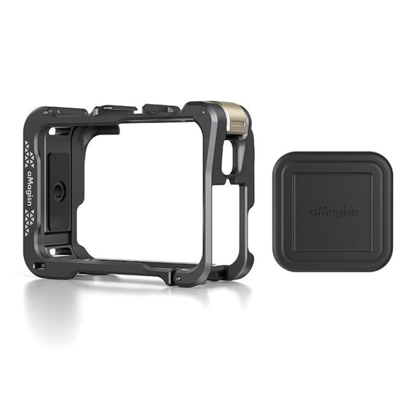 For Insta360 Ace Pro 2 / Ace Pro Camera AMagisn Quick Release Metal Cage Horizontal & Vertical Shooting Protective Frame(Charcoal Metallic)