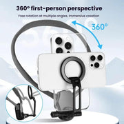 Adjustable Magnetic Neck Mount Phone Holder Quick-Release Chest Strap POV Mount For Sports & Vlogging(Black)
