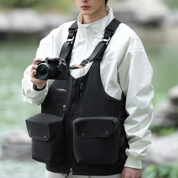 Cwatcun D192 Multifunctional Vest Outdoor Lightweight Comfortable Camera Bag