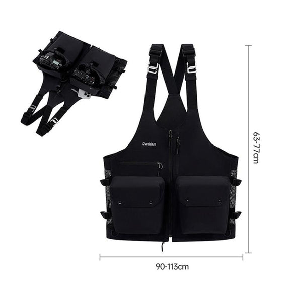 Cwatcun D192 Multifunctional Vest Outdoor Lightweight Comfortable Camera Bag