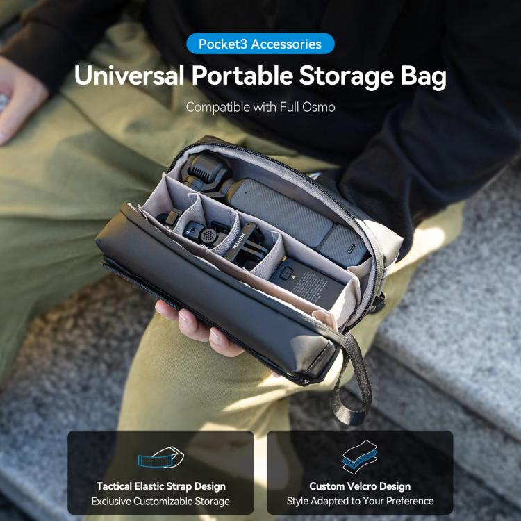 For DJI Osmo Pocket 3 Creator Combo TELESIN Universal Portable Storage Bag Carrying Case(Black) - free shipping - PMC TechLife - Order now!