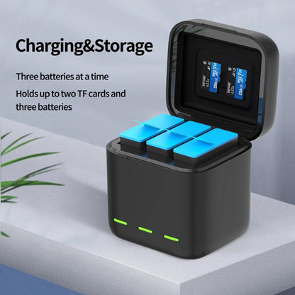 For GoPro HERO13 Black TELESIN 3 Slots Charging Case Compact Storage Box(Black) - free shipping - PMC Jewellery - Order now!