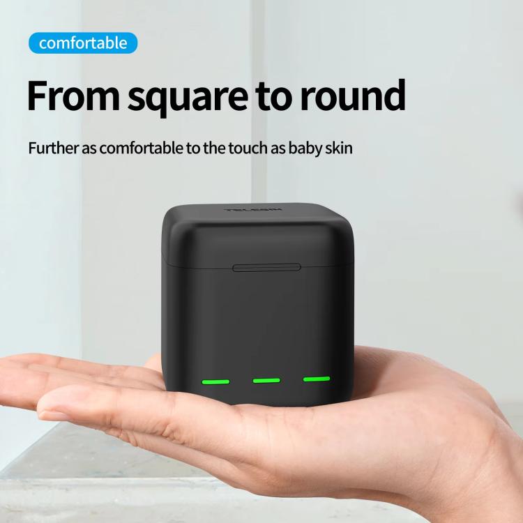 For GoPro HERO13 Black TELESIN 3 Slots Charging Case Compact Storage Box(Black) - free shipping - PMC TechLife - Order now!