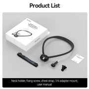 TELESIN Action Camera Neck Holder SE2.0 POV Perspective Bracket With Adjustable Chest Strap(Black)