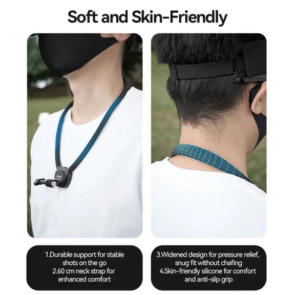 TELESIN Action Camera Neck Holder SE2.0 POV Perspective Bracket With Adjustable Chest Strap(Black)
