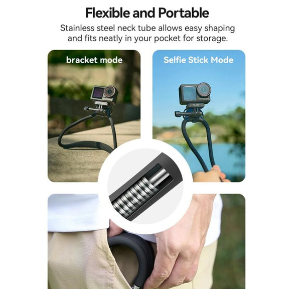 TELESIN Action Camera Neck Holder SE2.0 POV Perspective Bracket With Adjustable Chest Strap(Black)