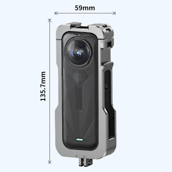 For Insta360 X5 HEPAIL AC-81 Metal Rabbit Cage Extended Protective Frame