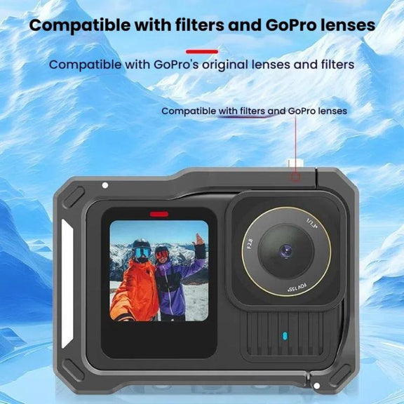 HEPAIL AC68 Aluminum Alloy Rabbit Cage Frame For GoPro HERO13 Black /12 Black /11 Black /10 Black /9 Black
