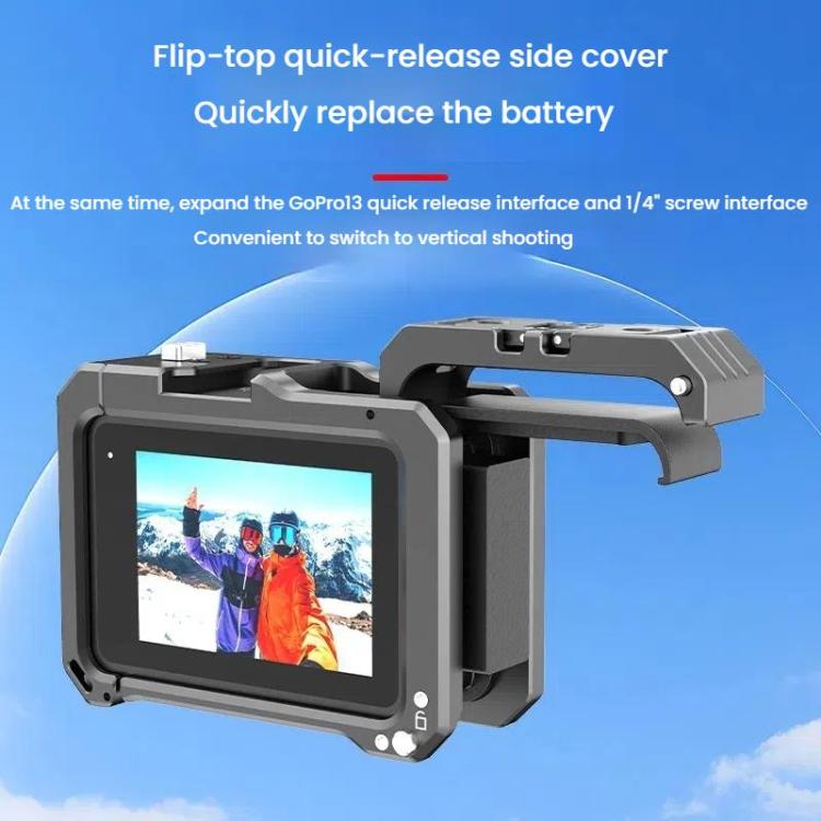 HEPAIL AC68 Aluminum Alloy Rabbit Cage Frame For GoPro HERO13 Black /12 Black /11 Black /10 Black /9 Black - free shipping - PMC TechLife - Order now!