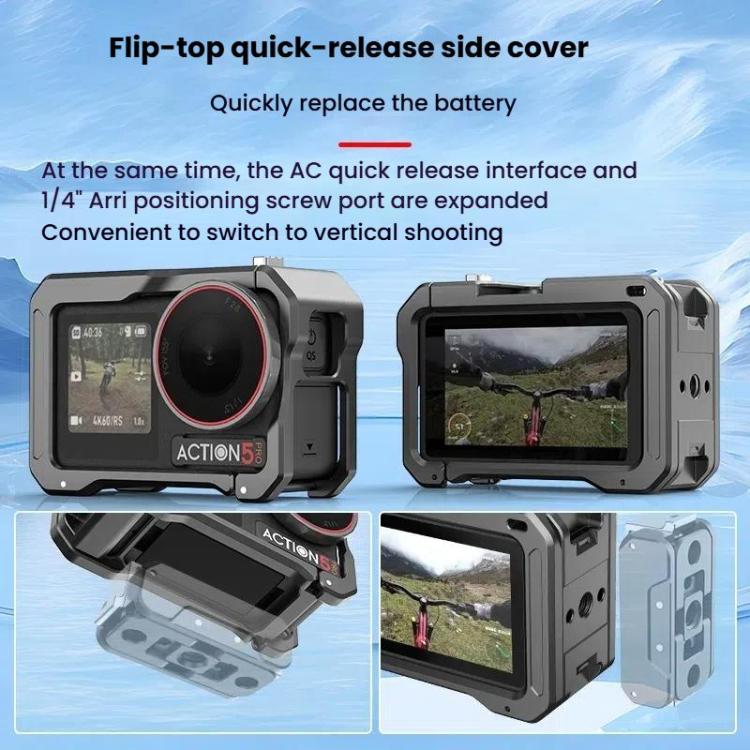 For DJI Osmo Action 5 Pro / 4 / 3 HEPAIL AC70 Metal Rabbit Cage - free shipping - PMC Jewellery - Order now!