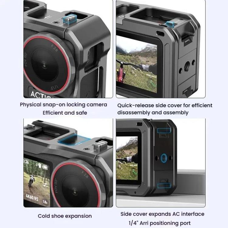 For DJI Osmo Action 5 Pro / 4 / 3 HEPAIL AC70 Metal Rabbit Cage - free shipping - PMC Jewellery - Order now!
